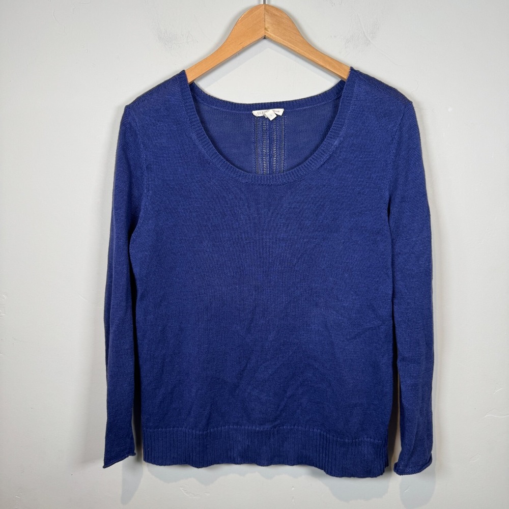 Eileen Fisher Linen Sweater‎ Size Small Purple Popover Breathable Beach Coastal - Picture 7 of 7